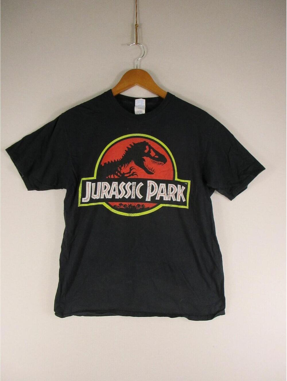 Jurassic Park T-Shirt Mens M Port Company Black Short Sleeve Graphic Tee